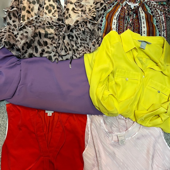 Tops - Colorful Clothing Bundle - Red, Yellow, Purple, Leopard Print